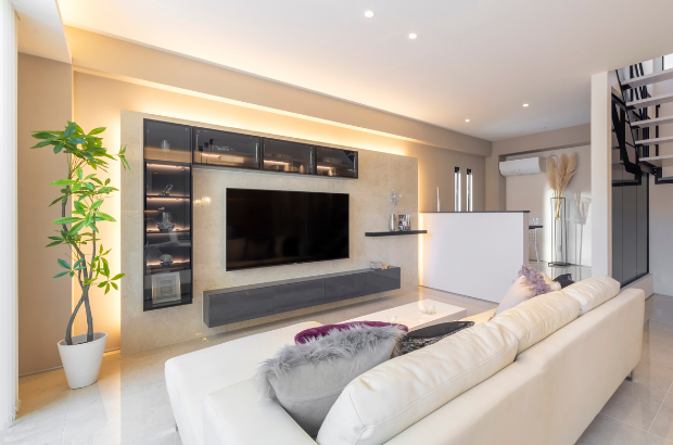 クオレ・ホームの手掛けたホテルライクな造作テレビボード